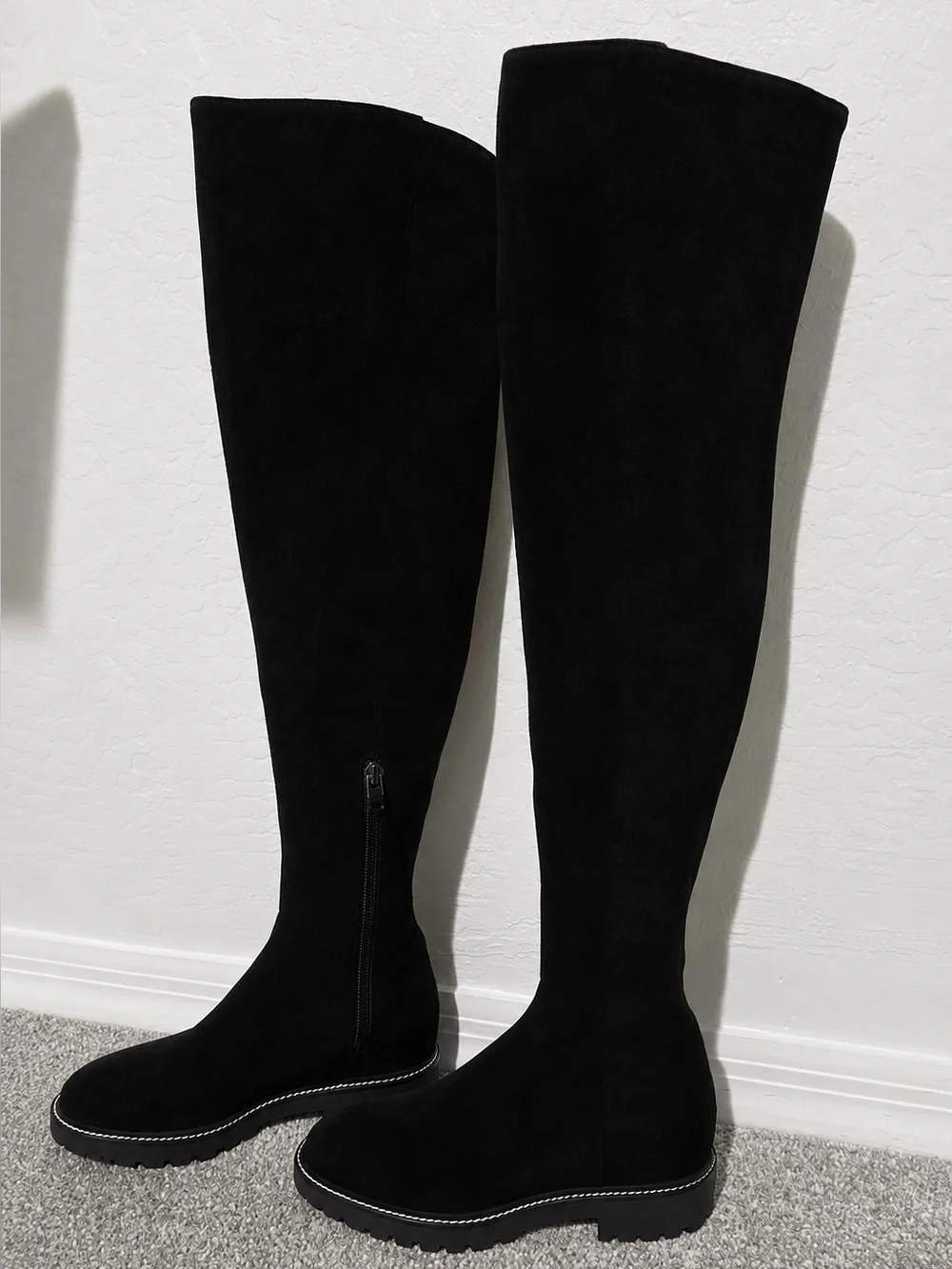NWOT Tory Burch Miller Black Suede Over-the-Knee Lug sole Boots 6